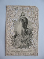 MATKA BOŻA NIEPOKALANE POCZĘCIE przedwojenny ŚW. OBRAZEK KORONKA