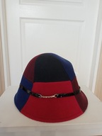 kapelusz m collezione alessandro kolorowy paseczek czerwień bordo granat