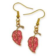 Kolczyki LISTKI Liście Złoto Różowe Żywiczne PREZENT Złote Stalowe