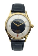 ZŁOCONY MĘSKI DUŻY ZEGAREK DELBANA MURZYNEK LATA 50-TE - JAK Z FABRYKI