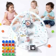 Duża mata edukacyjna 4w1 Interaktywna Fairy Tales – Piłki, Poduszka, Kojec