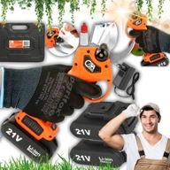MOCNY SEKATOR AKUMULATOROWY ELEKTRYCZNY DO GAŁĘZI KRZEWÓW NOŻYCE 2 BATERIE