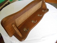 DĘBOWY WIESZAK ŚCIENNY WISZĄCY PÓŁKA PLECIONKA WIEDEŃSKA UNIKAT 84 cm