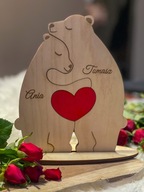 Para Spersonalizowanych Misiów Grawer Prezent Walentynki