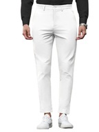 Spodnie męskie slim old money eleganckie - Białe