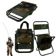 KRZESŁO SKŁADANE WĘDKARSKIE TABORET NA RYBY TURYSTYCZNE POLOWE Z OPARCIEM