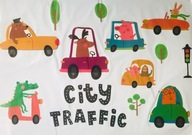 Naklejki ścienne na ścianę 3D samochody 50x70 cm