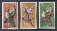 IFNI - 1957 - Mi 164-166 - FAUNA, GOŁĘBIE xx