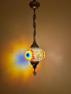pojedyncza turecka lampa wisząca z mozaiki