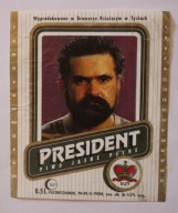 ETYKIETA - Browar Książęcy TYCHY - PRESIDENT PIWO JASNE PEŁNE