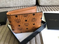 Nowy męski portfel skórzany MCM monogram logo