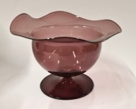 Patera misa na nodze szkło śliwkowe NRD vintage falowany rant