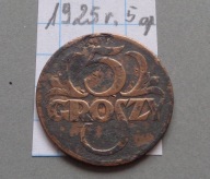 5 groszy z 1925 roku , II RP , ŁADNE