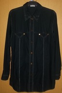 TAJFUN BLUZKA KOSZULA CZARNA ZŁOTE GUZIKI 100 % bawełna 38