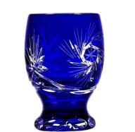 Szafirowe KRYSZTAŁOWE Kieliszki do Wódki LBD.45 g Młynek Szlifowane Polskie