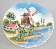 MAJOLIKA TALERZ Z WIDOCZKIEM 3D WESTERN GERMANY