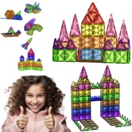 KLOCKI MAGNETYCZNE DUŻY ZAMEK KONSTRUKCYJNE BUDOWLANE WIELKANOC DLA DZIECI