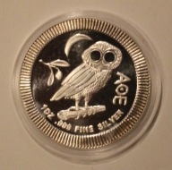 SOWA ATEŃSKA 2 $ DOLARY - TWO DOLLARS NIUE 2019 - 1 OZ 999 - 1 UNCJA 999