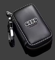 AUDI BRELOK ETUI NA KLUCZYKI SKÓRA CHROM NOWOCZESNY DESIGN CZARNY