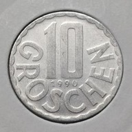 *AUSTRIA [0007]*10 Groszy (Groschen) 1990 II Republika Szyling austryjacki