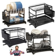 SUSZARKA DO NACZYŃ STOJĄCA OCIEKACZ METALOWA DUŻA DWUPOZIOMOWA 42X30X29