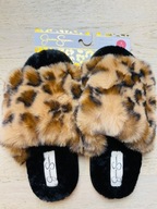 Jessica Simpson kapcie miękki plusz memory foam panterka Rozm. 37