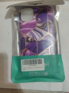 Etui iPhone 12 Pro marmur fioletowy złote linie case plecki silikonowe