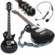 GITARA ELEKTRYCZNA Z MIKROFONEM KARAOKE DLA DZIECI ZESTAW MUZYCZNY CZARNA