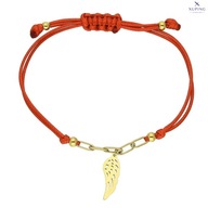 76995 Bransoletka złota stal chirurgiczna sznurkowa skrzydełko