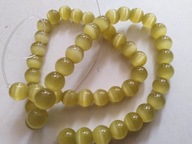 H6- KOCIE OKO - OLIWKOWE - kula - 8mm - 18sztuk