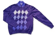 Sweter męski wełna merino granat r. 52/L , BDB