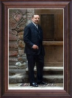 Obraz Antoni Cieszyński portret w drewnianej ramie ze szkłem