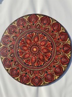 Mandala Ogień Obfitości 60cm z intencją ręcznie malowana z certyfikatem