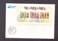 Wyspy Owcze - 1983 rok - FDC Koperta - znaczki nr 84-86 - mini arkusz