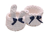 Zestaw ,,Zajączek" 2 małe koszyczki na prezent WIELKANOC ręcznie dziergane