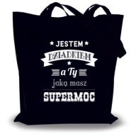 Torba eko bawełniana zakupy prezent dzień DZIADKA czarna