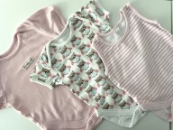 MOTHERCARE--- NEXT-- BAWEŁNIANE BODY--3 SZT-- 0-3 M-- 62