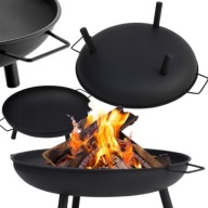 PALENISKO OGRODOWE 60CM STALOWE OGRODOWE OGNISKO GRILL KOCIOŁKA RUSZT DUŻE