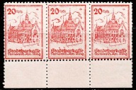 Tarnowskie Góry – Stadtsparkasse – Ratusz–20 f.–Pasek 3 szt–STAN GABINETOWY
