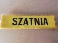 STARA TABLICZKA SZYLD z WŁÓKNA SZKLANEGO - SZATNIA - 31,7 cm x 8,5 cm