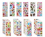 Naklejki 3D dla dzieci 22 arkusze 500nakl. zwierzęta dinozaury owoce 1ark.