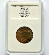 2 ZŁOTE 1998 ZAMEK W KÓRNIKU / MS69 PCG