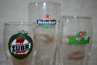 KOLEKCJONERSKI POKAL DO PIWA HEINEKEN ŻUBR GROLSCH KOMPLET 3 SZTUKI UNIKAT!