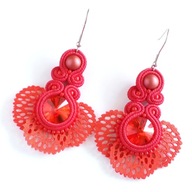 Kolczyki sutasz czerwone wachlarze wieczorowe