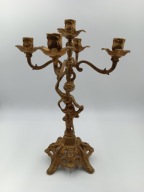 Kandelabr z mosiądzu - 5 ramienny - Duży 42cm - 2,8 kg. Przepiękny barokowy