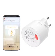 Inteligentny Detektor Wycieków Gazowych WiFi Tuya LPG, LNG 230V ALARM