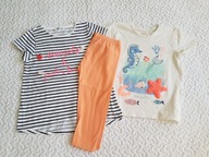 Cool Club 2 bluzki i legginsy pomarańczowe roz 134