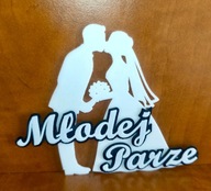 Napis topper wesele ślub młoda para