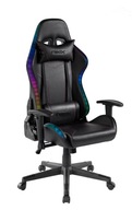 FOTEL GAMINGOWY czarny pilot i LED RGB oświetlenie MATRIX