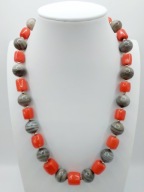 Naszyjnik KRZEMIEŃ PASIASTY Naturalny Koral 52cm 14mm